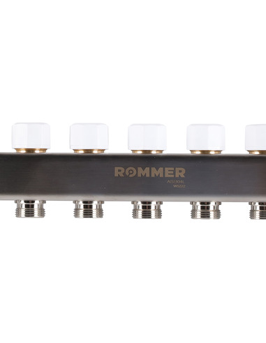 Коллектор ROMMER из нержавеющей стали в сборе с расходомерами 7 вых.