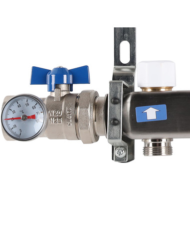 Коллектор ROMMER из нержавеющей стали в сборе с расходомерами 7 вых.