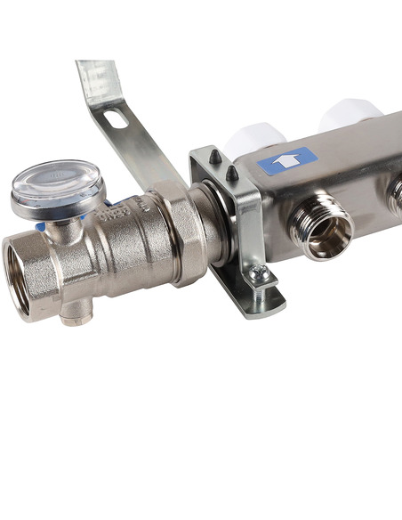 Коллектор ROMMER из нержавеющей стали в сборе с расходомерами 7 вых.