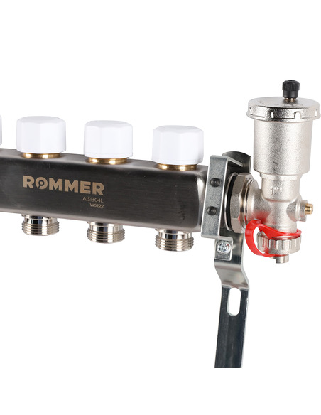 Коллектор ROMMER из нержавеющей стали в сборе с расходомерами 4 вых.