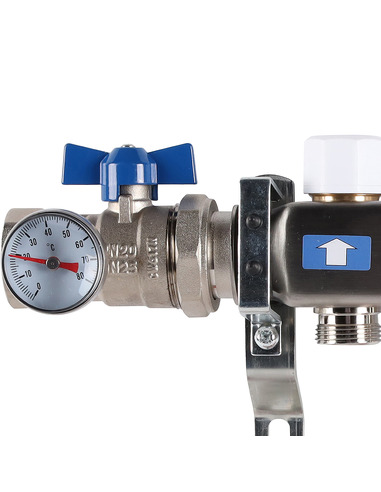 Коллектор ROMMER из нержавеющей стали в сборе с расходомерами 4 вых.