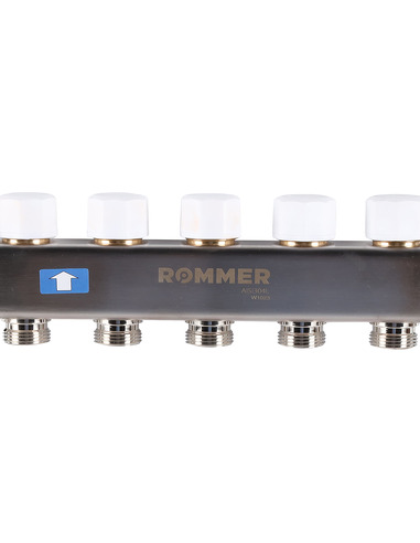 Коллектор ROMMER из нержавеющей стали с расходомерами 5 вых.