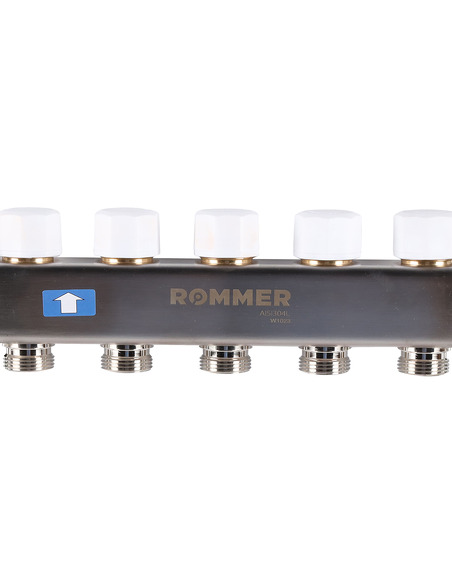 Коллектор ROMMER из нержавеющей стали с расходомерами 5 вых.