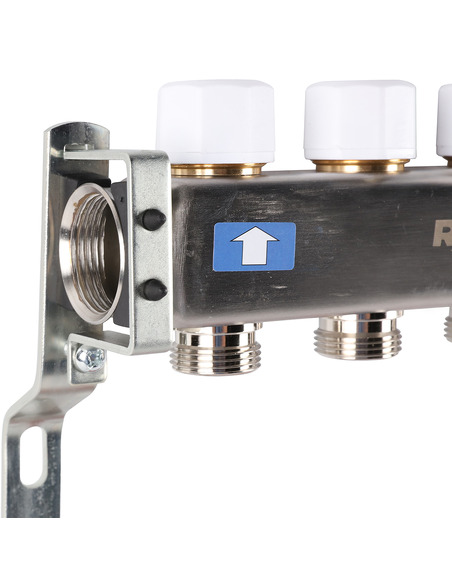 Коллектор ROMMER из нержавеющей стали с расходомерами 5 вых.