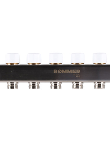 Коллектор ROMMER из нержавеющей стали с расходомерами 8 вых.