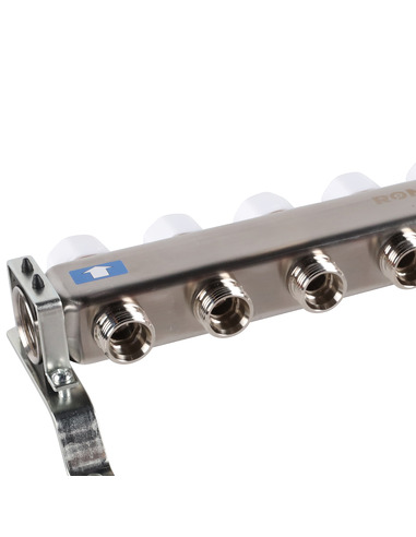 Коллектор ROMMER из нержавеющей стали с расходомерами 8 вых.