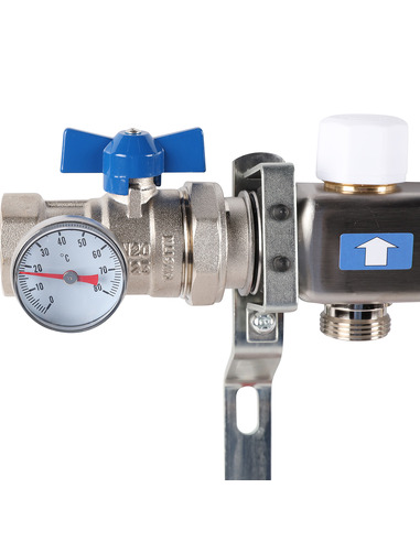 Коллектор ROMMER из нержавеющей стали в сборе с расходомерами 10 вых.