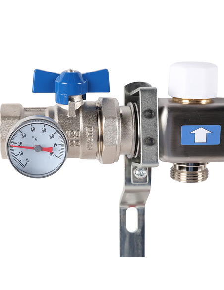 Коллектор ROMMER из нержавеющей стали в сборе с расходомерами 10 вых.