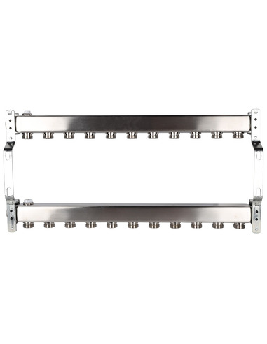 Коллектор ROMMER из нержавеющей стали для радиаторной разводки 11 вых. с воздухоотводчиком