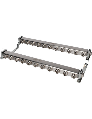 Коллектор ROMMER из нержавеющей стали для радиаторной разводки 11 вых. с воздухоотводчиком