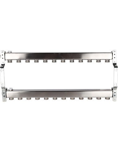 Коллектор ROMMER из нержавеющей стали для радиаторной разводки 12 вых. с воздухоотводчиком