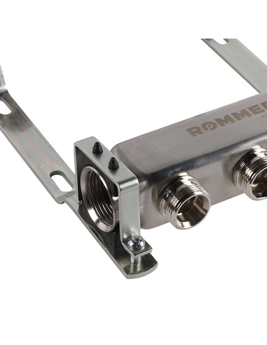 Коллектор ROMMER из нержавеющей стали для радиаторной разводки 3 вых. с воздухоотводчиком