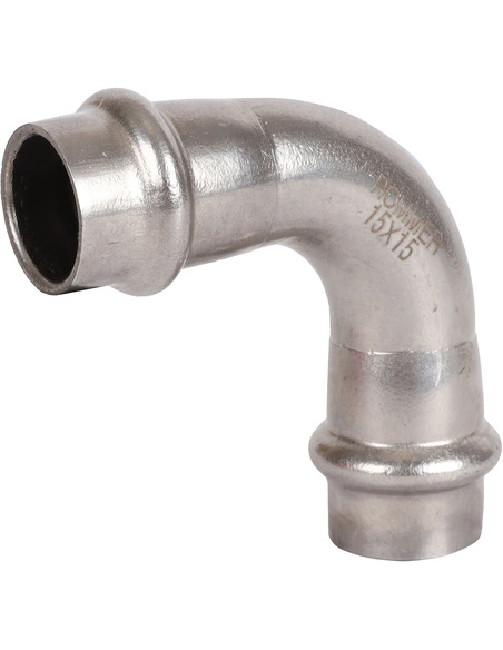 Угольник ROMMER 15х90° для нержавеющих труб пресс