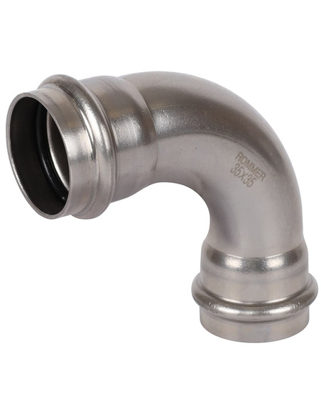 Угольник ROMMER 35х90° для нержавеющих труб пресс