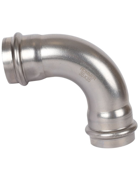 Угольник ROMMER 35х90° для нержавеющих труб пресс