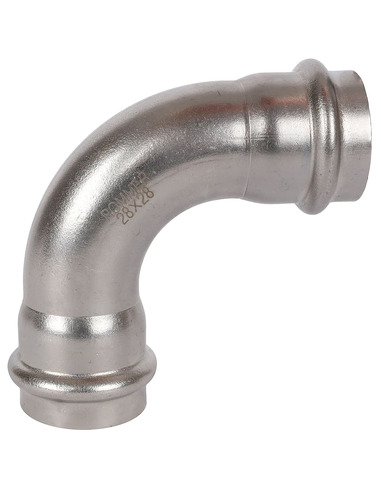 Угольник ROMMER 28х90° для нержавеющих труб пресс