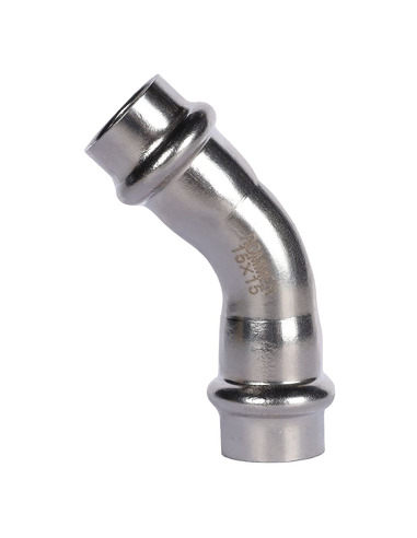 Угольник ROMMER 15х45° для нержавеющих труб пресс