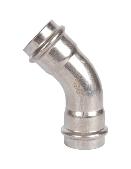 Угольник ROMMER 42х45° для нержавеющих труб пресс