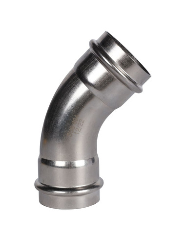 Угольник ROMMER 54х45° для нержавеющих труб пресс