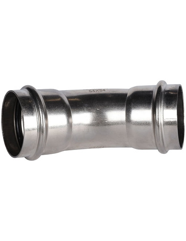 Угольник ROMMER 54х45° для нержавеющих труб пресс