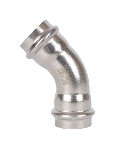 Угольник ROMMER 28х45° для нержавеющих труб пресс