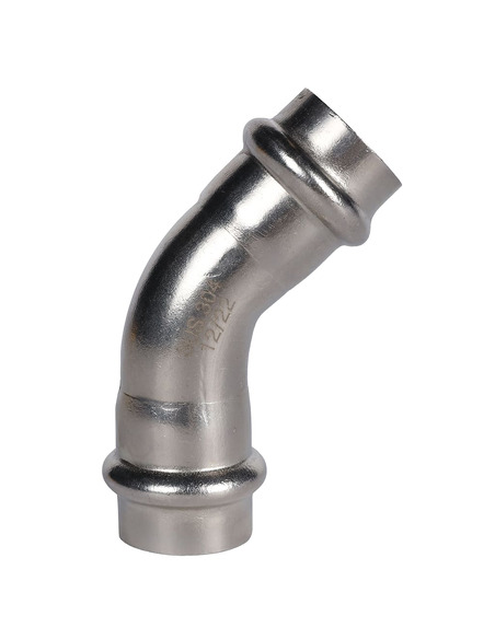 Угольник ROMMER 18х45° для нержавеющих труб пресс