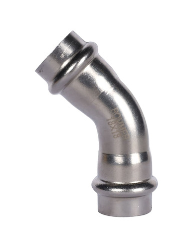 Угольник ROMMER 18х45° для нержавеющих труб пресс