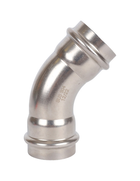 Угольник ROMMER 35х45° для нержавеющих труб пресс