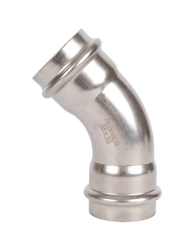 Угольник ROMMER 35х45° для нержавеющих труб пресс