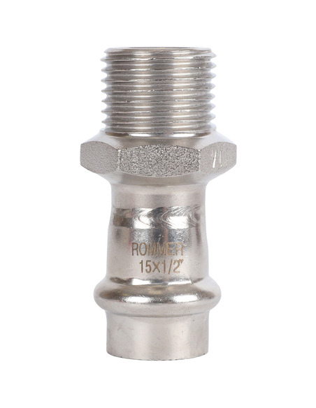 Переходник ROMMER 15x1/2" НР для нержавеющих труб пресс