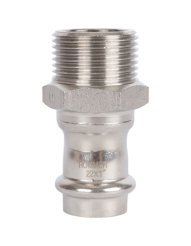 Переходник ROMMER 22x1" НР для нержавеющих труб пресс
