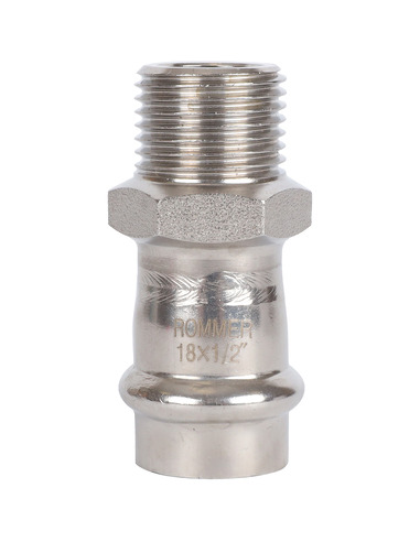 Переходник ROMMER 18x1/2" НР для нержавеющих труб пресс