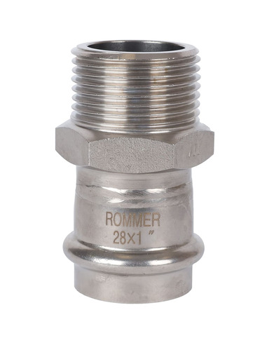 Переходник ROMMER 28x1" НР для нержавеющих труб пресс