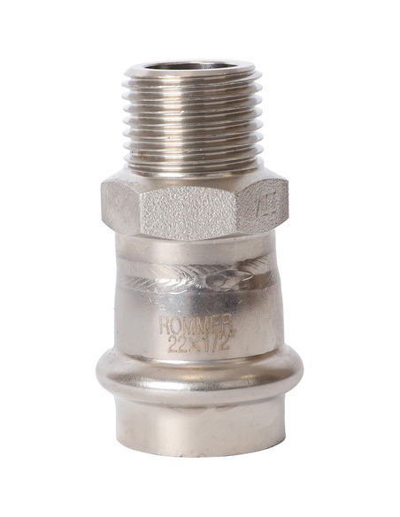 Переходник ROMMER 22x1/2" НР для нержавеющих труб пресс