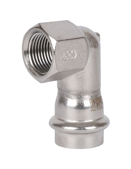 Угольник ROMMER 22х1/2" ВР для нержавеющих труб пресс