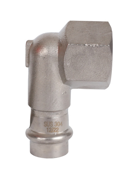 Угольник ROMMER 18х3/4" ВР для нержавеющих труб пресс