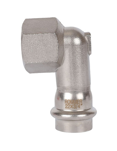 Угольник ROMMER 22х3/4" ВР для нержавеющих труб пресс