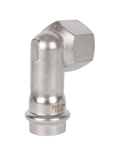 Угольник ROMMER 22х3/4" ВР для нержавеющих труб пресс