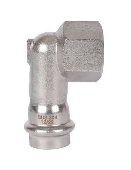 Угольник ROMMER 22х3/4" ВР для нержавеющих труб пресс