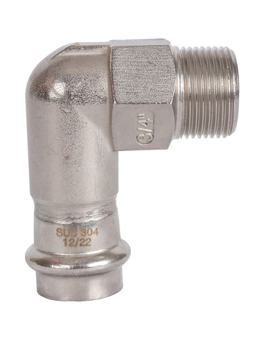 Угольник ROMMER 22х3/4" НР для нержавеющих труб пресс