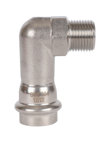 Угольник ROMMER 22х1/2" НР для нержавеющих труб пресс