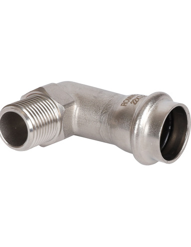 Угольник ROMMER 22х1/2" НР для нержавеющих труб пресс