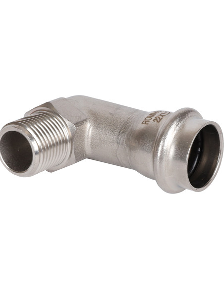 Угольник ROMMER 22х1/2" НР для нержавеющих труб пресс