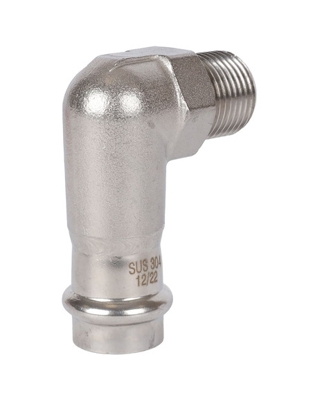 Угольник ROMMER 18х1/2" НР для нержавеющих труб пресс