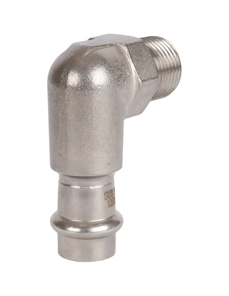 Угольник ROMMER 15х1/2" НР для нержавеющих труб пресс