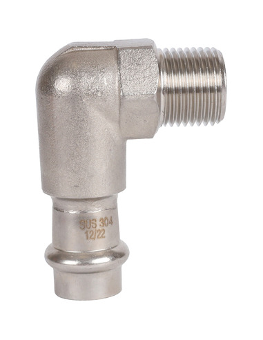 Угольник ROMMER 15х1/2" НР для нержавеющих труб пресс