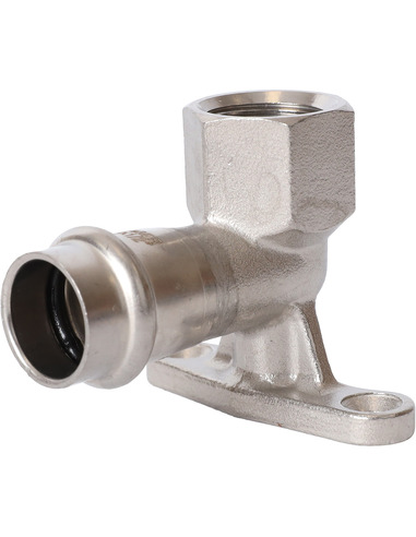 Угольник с креплением ROMMER 18х1/2" ВР для нержавеющих труб пресс