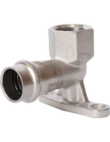 Угольник с креплением ROMMER 18х1/2" ВР для нержавеющих труб пресс