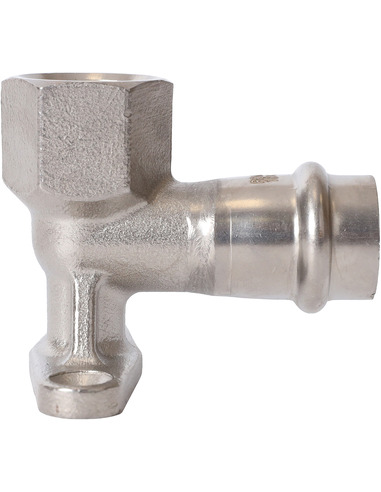 Угольник с креплением ROMMER 18х1/2" ВР для нержавеющих труб пресс