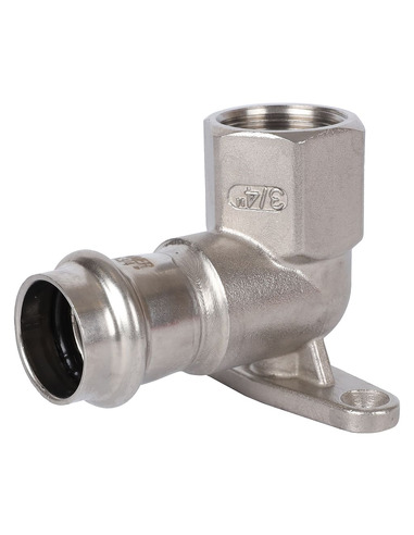 Угольник с креплением ROMMER 22х3/4" ВР для нержавеющих труб пресс